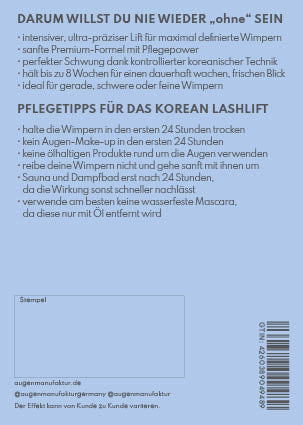 Korean Lashlift Promo Druckmaterialien