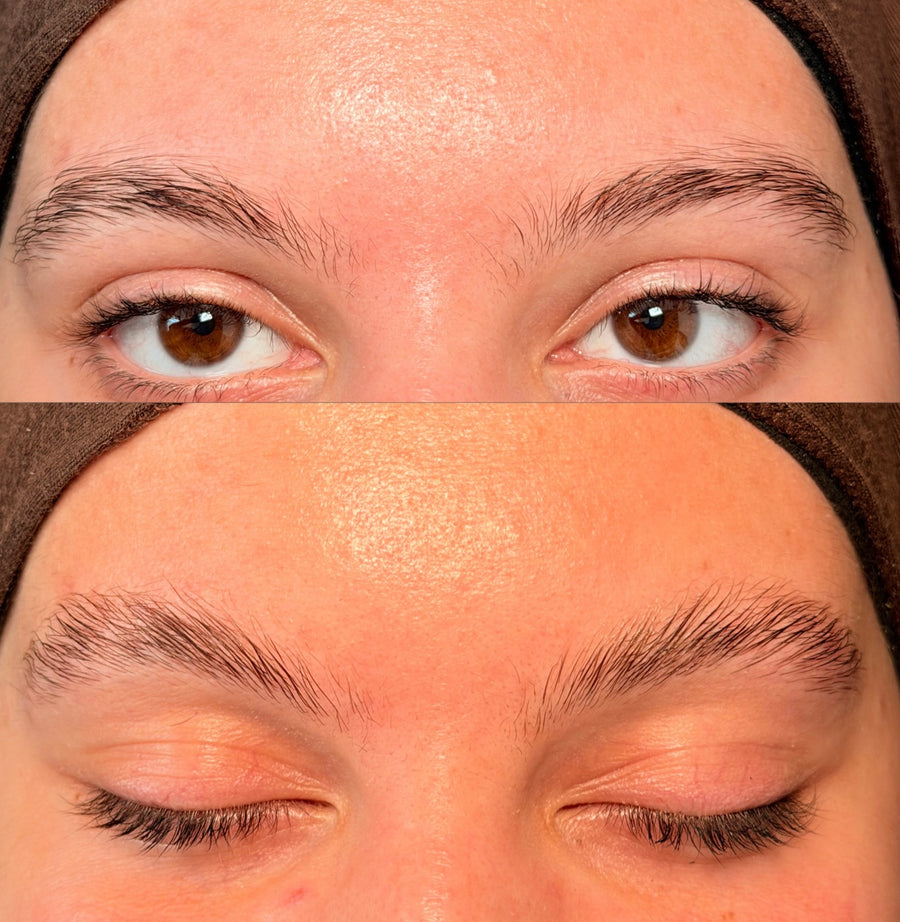 Vorher / Nachher · Modellarbeit aus dem Browlift Online-Kurs