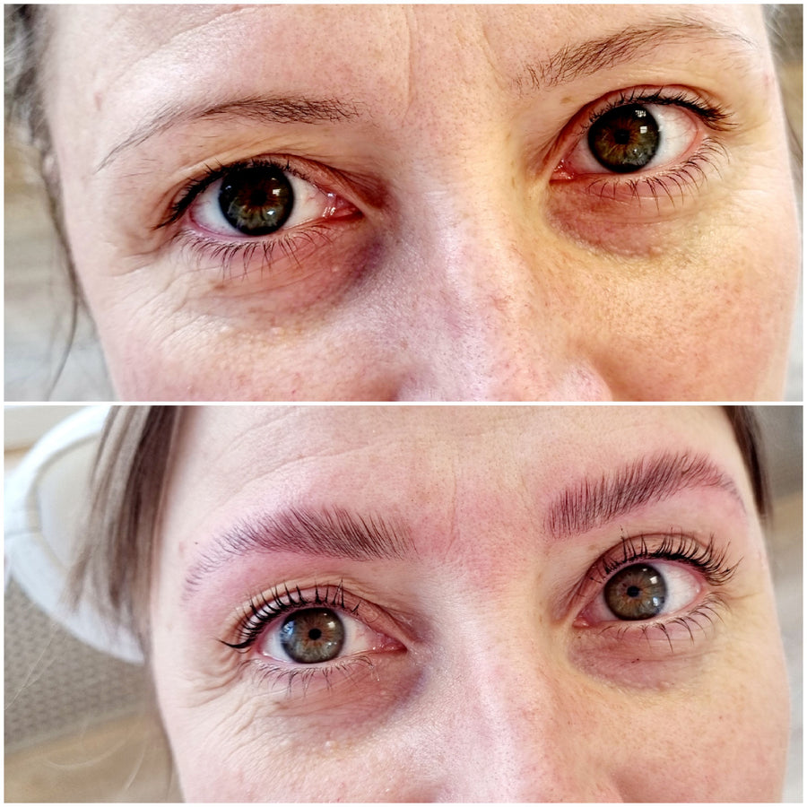 Vorher / Nachher · Modellarbeit aus dem Browlift Online-Kurs