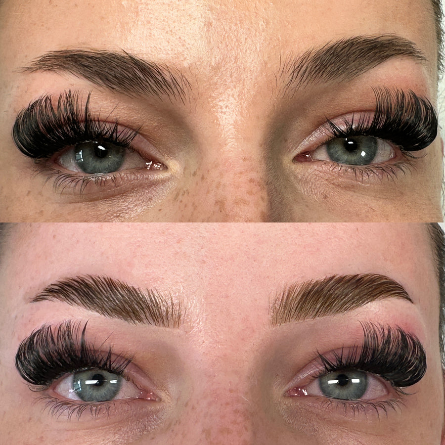 Vorher / Nachher · Modellarbeit aus dem Browlift Online-Kurs