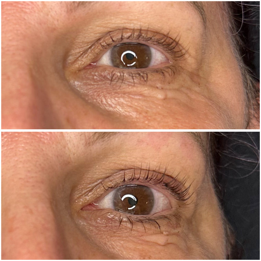 Vorher / Nachher · Modellarbeit aus dem Korean Lashlift Online-Kurs