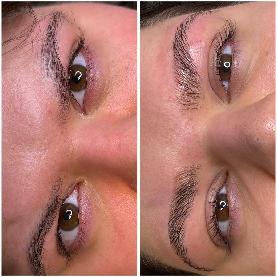 Vorher / Nachher · Modellarbeit aus dem Korean Lashlift Online-Kurs