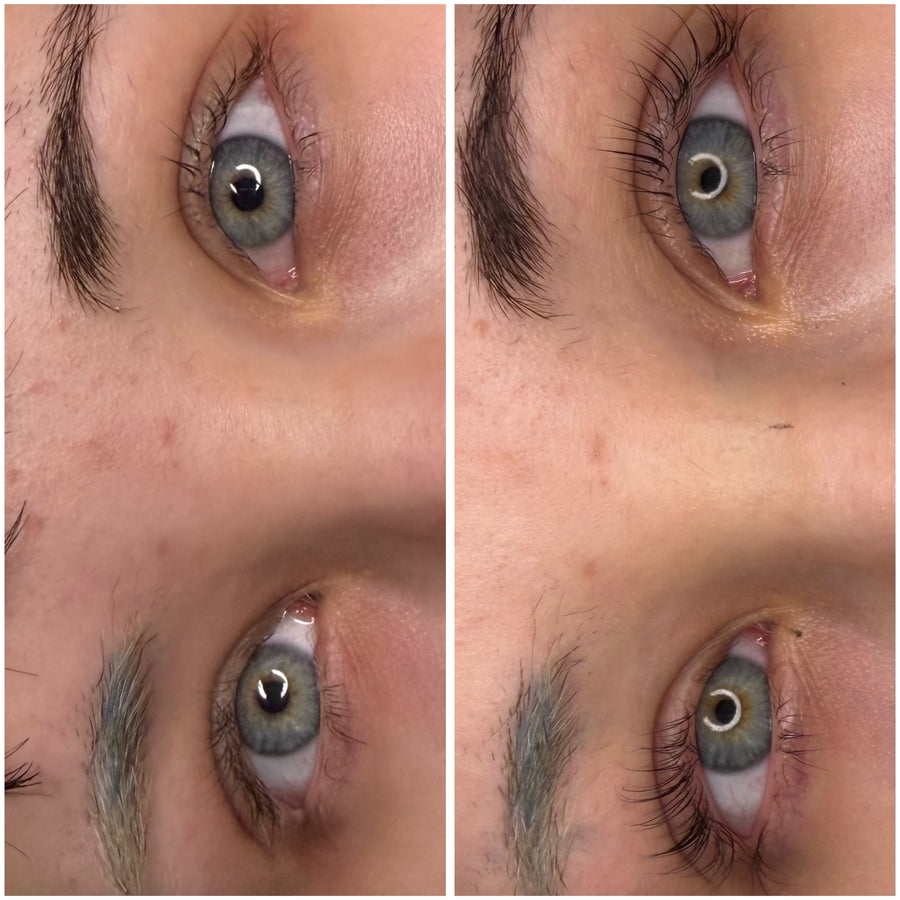Vorher / Nachher · Modellarbeit aus dem Korean Lashlift Online-Kurs