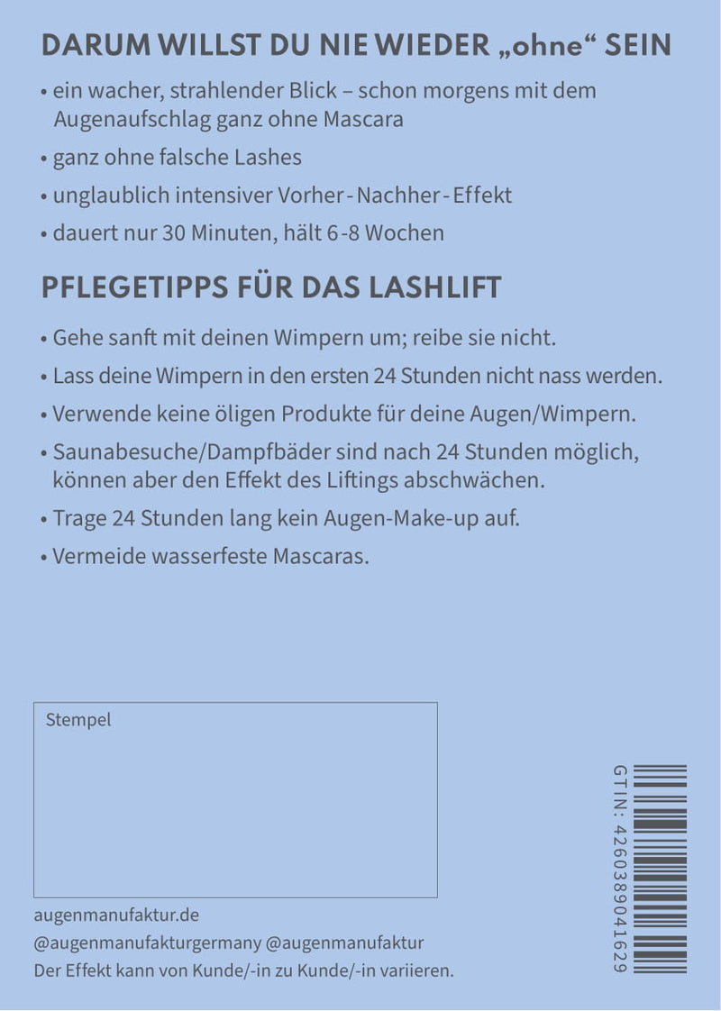 Lashlift Promo Print Materials